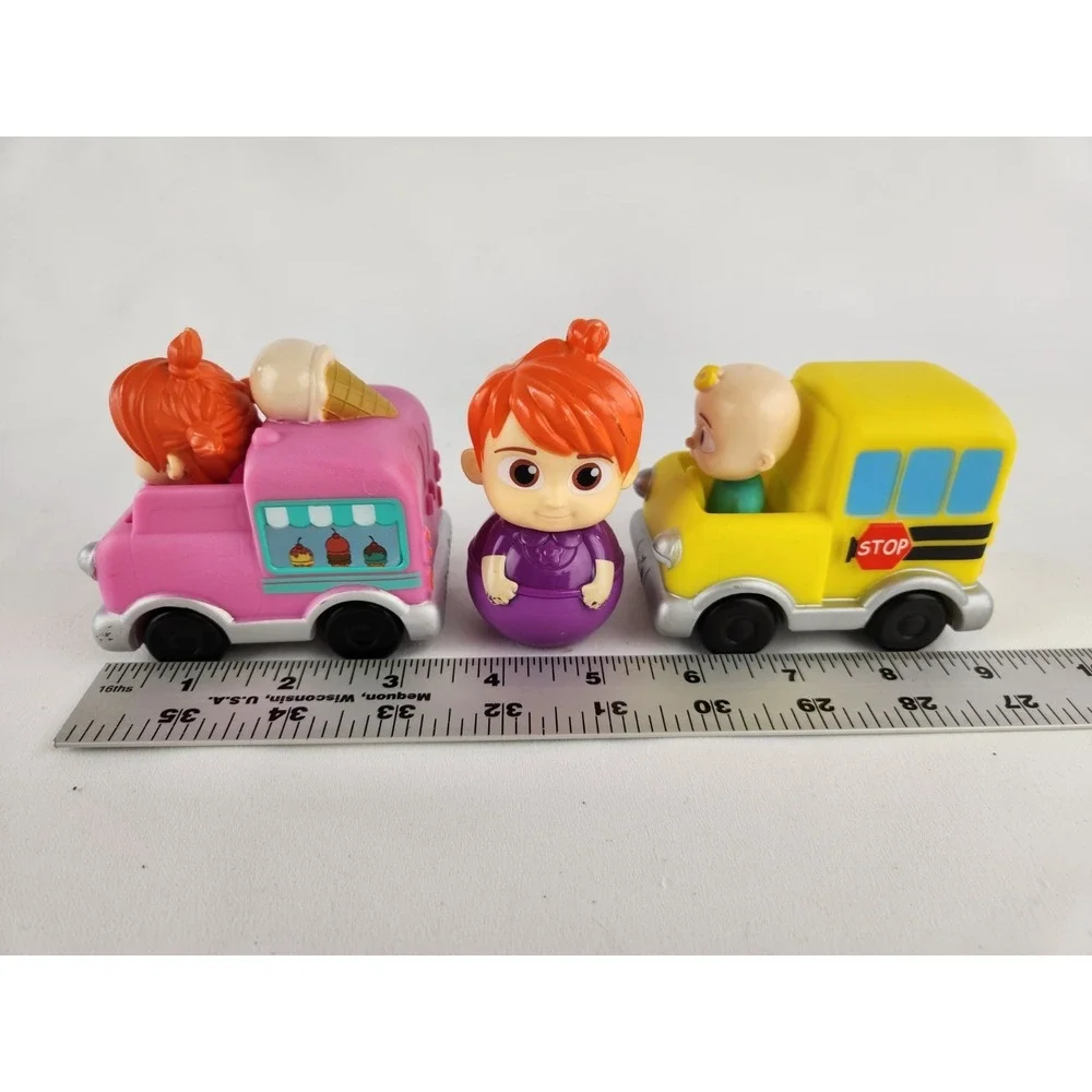 Cocomelon Toy Cars JJ School Bus TomTom YoYo Ice Cream Truck from Cartoon Dvd TV
